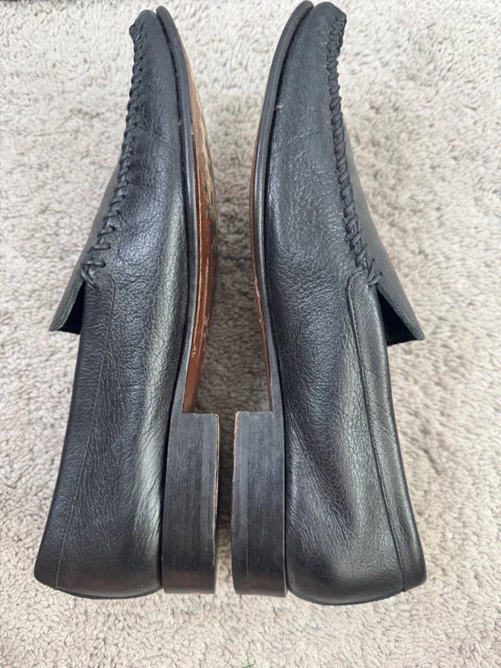 Giorgio Armani Mens Loafers Black Leather Sz 42 Slip On Italy Driving